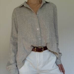 Crown Linen Designs Button Front Shirt / Size Large